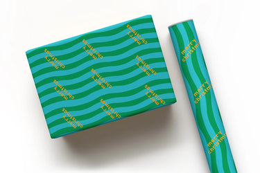 Blue & Green Merry Christmas Gift Wrap